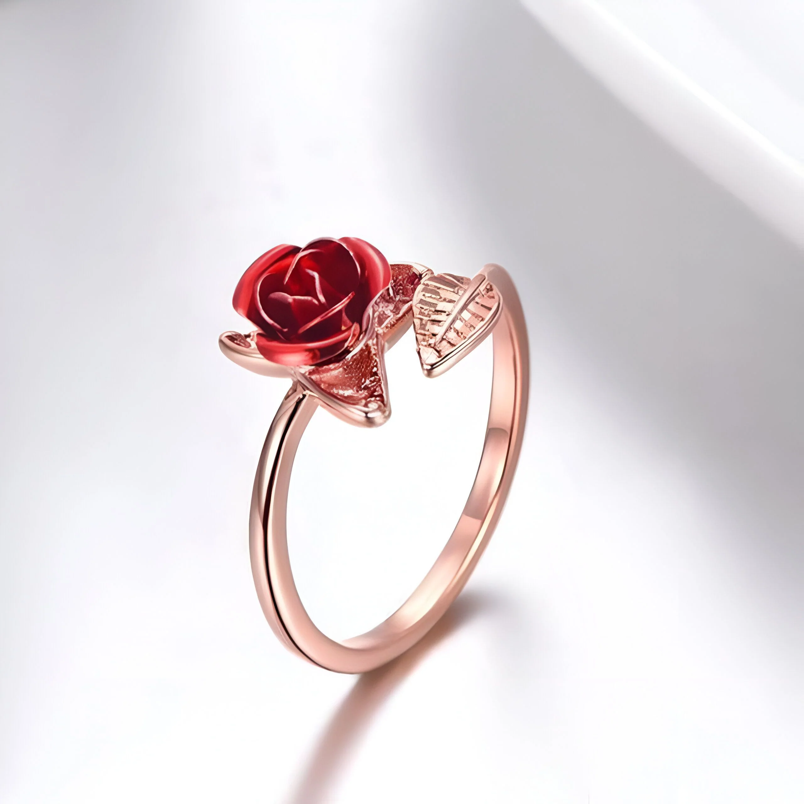 Bague Rose Or Ajustable Femme