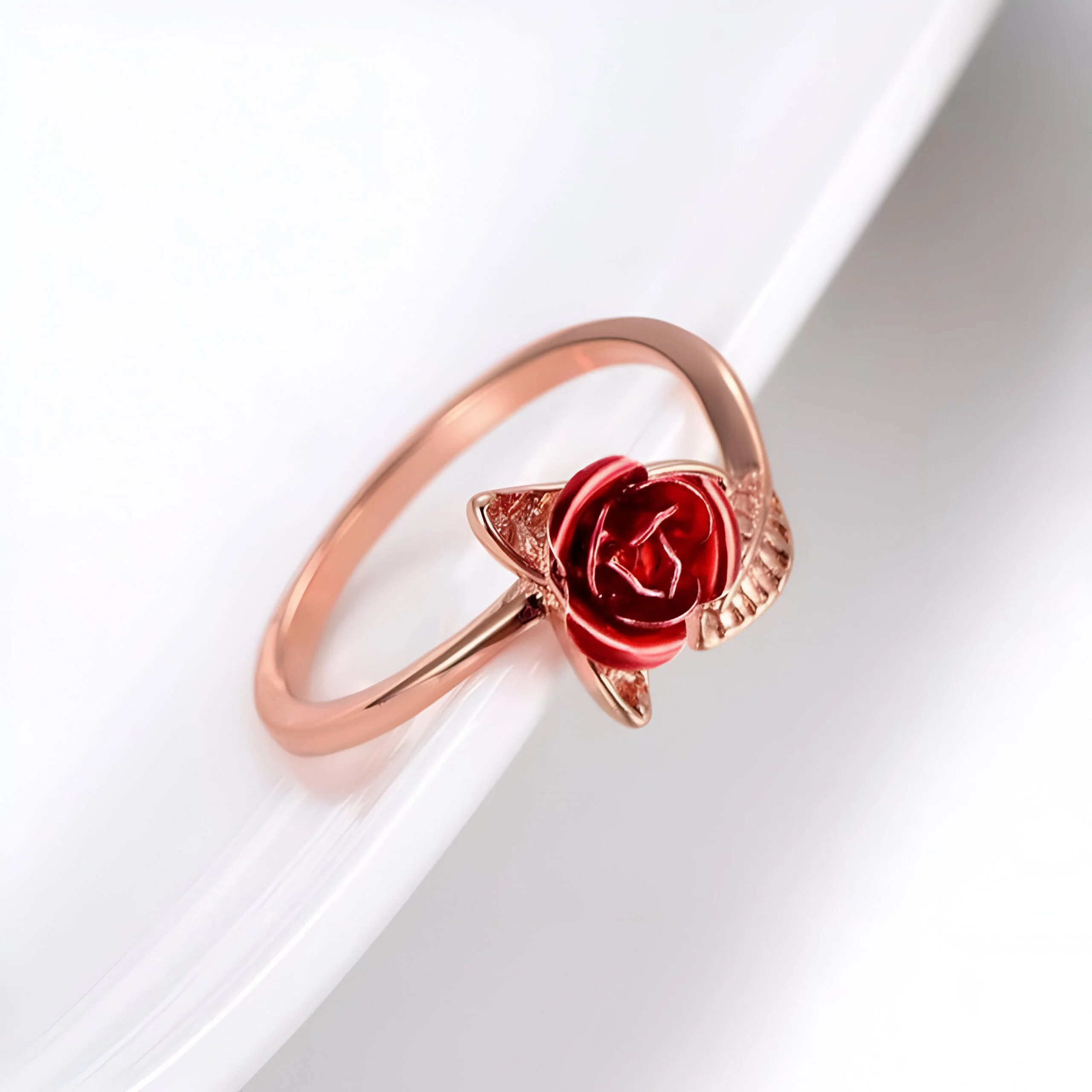 Bague Rose Or Ajustable Femme – Image 2