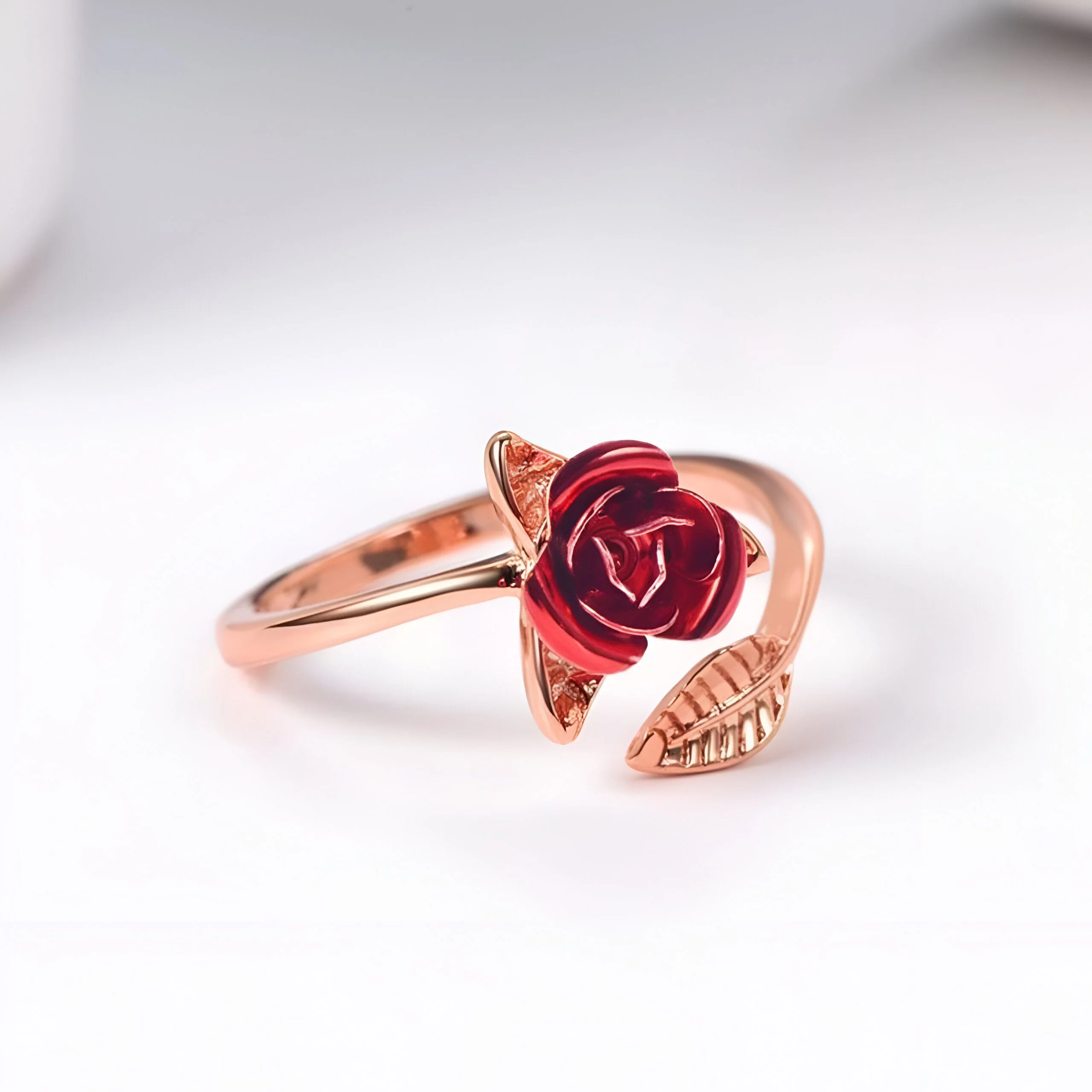 Bague Rose Or Ajustable Femme – Image 5