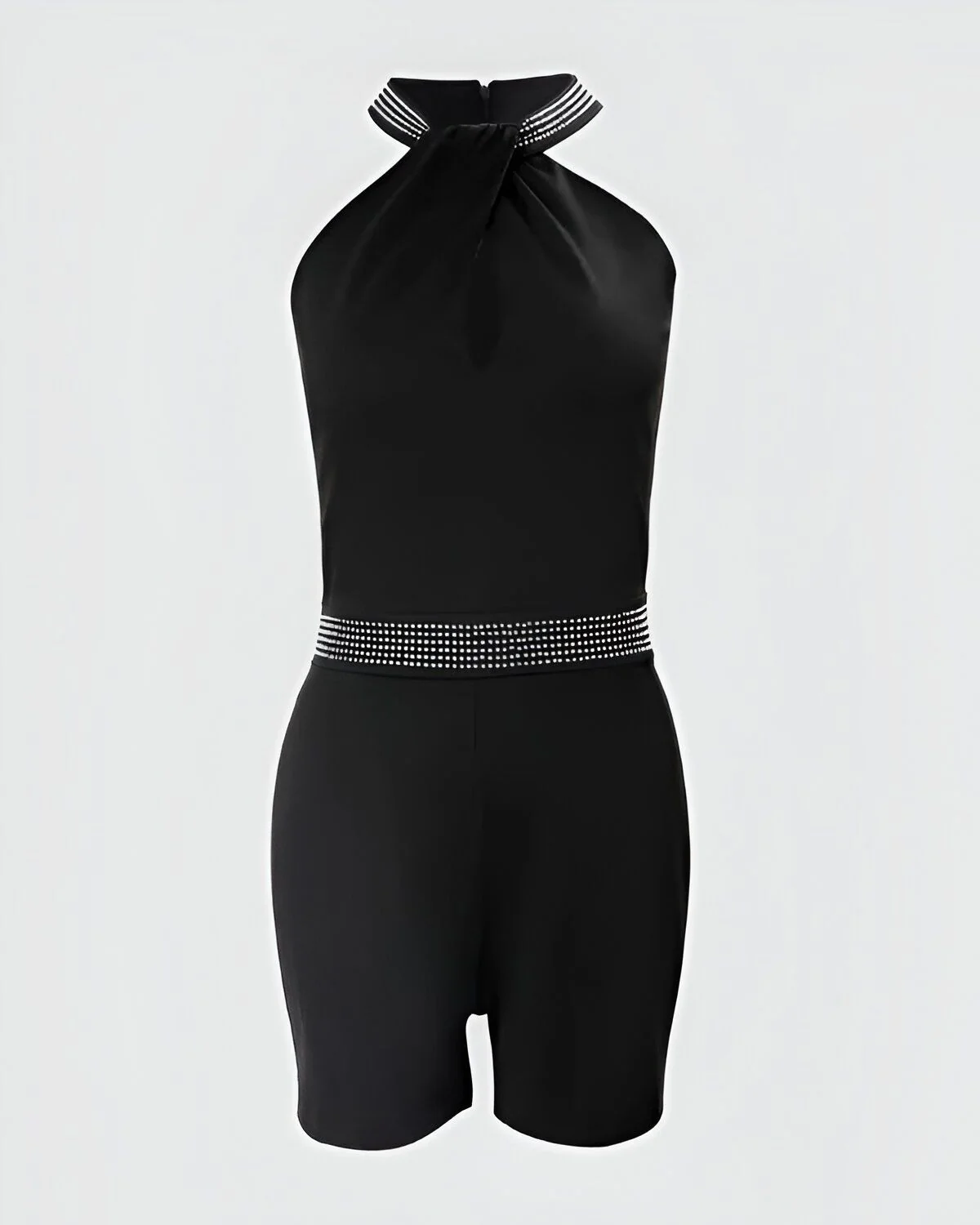 Barboteuse sans manches à licou décoré de strass – Image 6