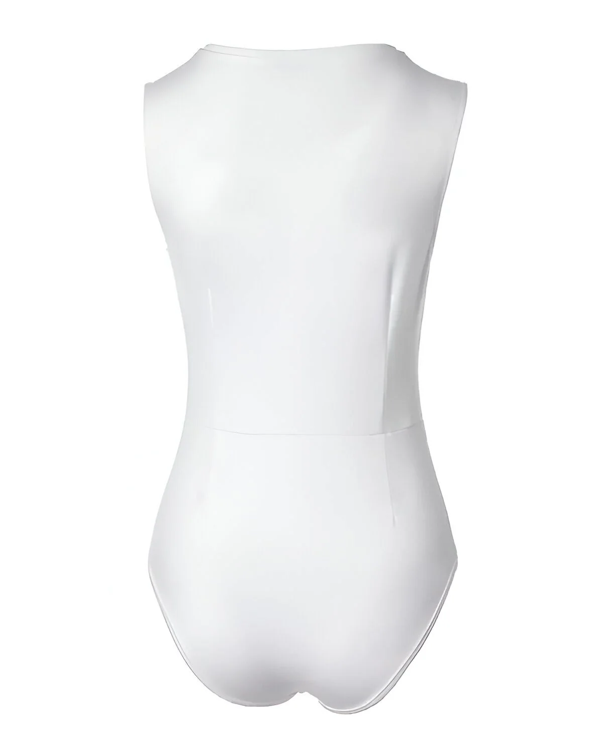 Body sans manches à col en V et fermeture éclair sur le devant – Image 4