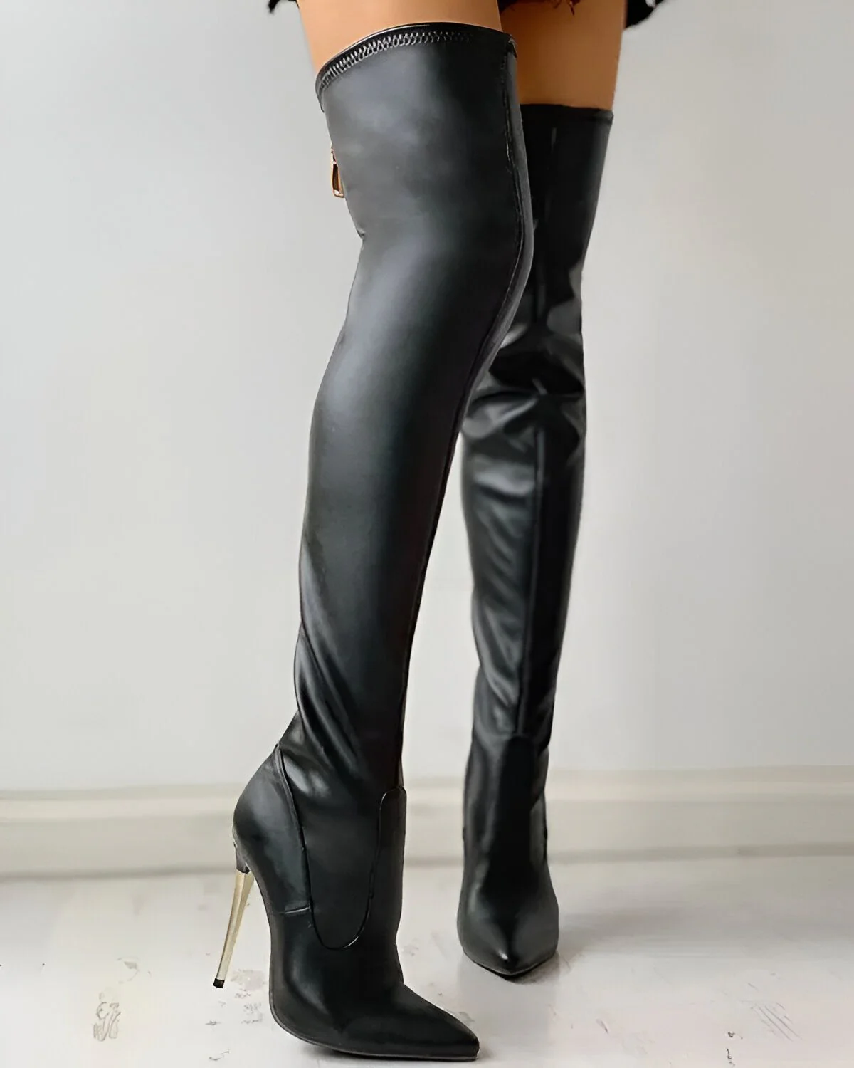 Bottes à talons fins et à glissière au genou – Image 5