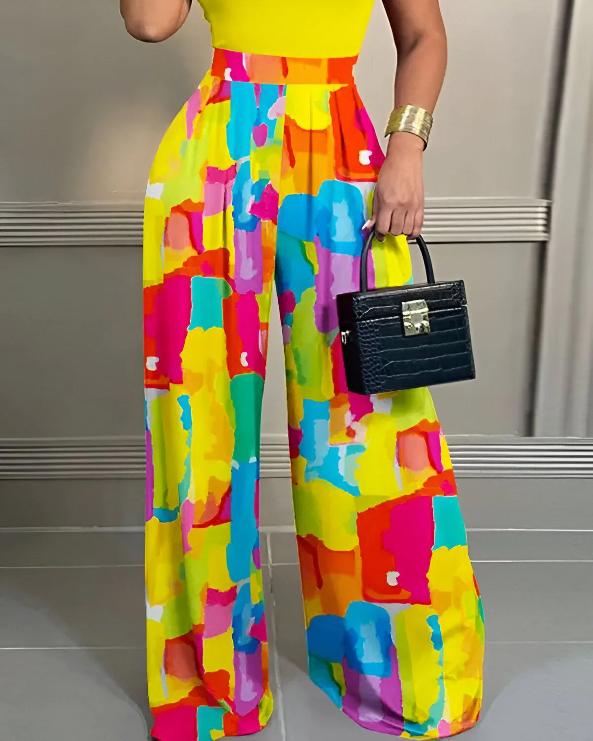 Combinaison sans manches à col rond et couleurs fondantes – Image 3