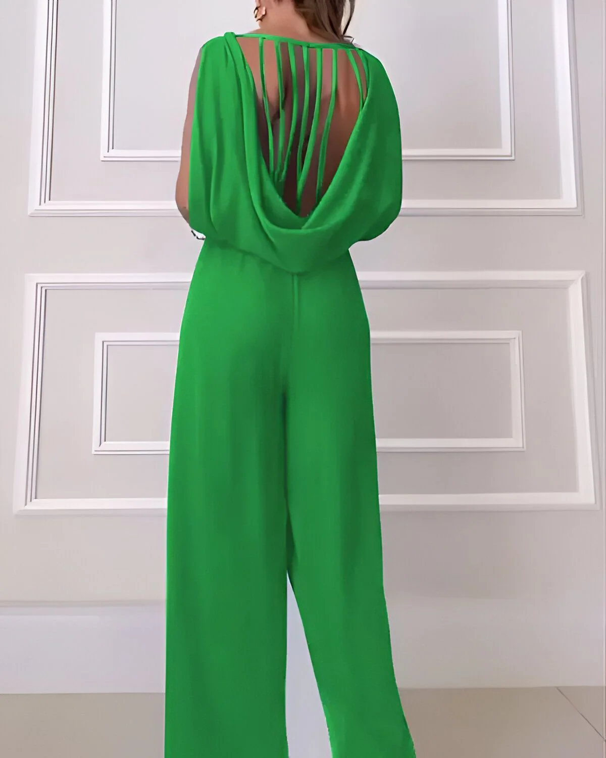 Combinaison taille haute dos nu drapée sans manches – Image 7