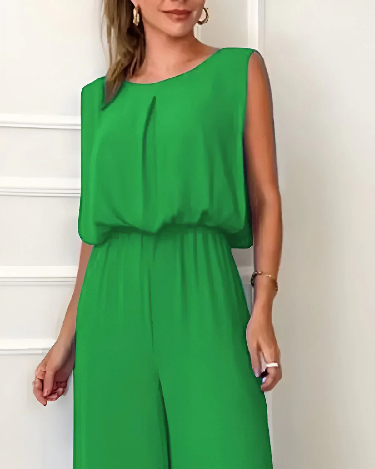 Combinaison taille haute dos nu drapée sans manches – Image 8