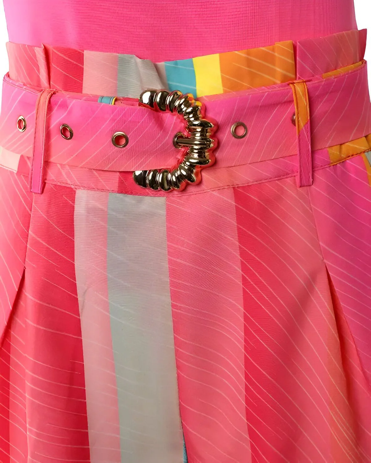 Ensemble débardeur à bretelles en chaîne et short color block avec ceinture – Image 4