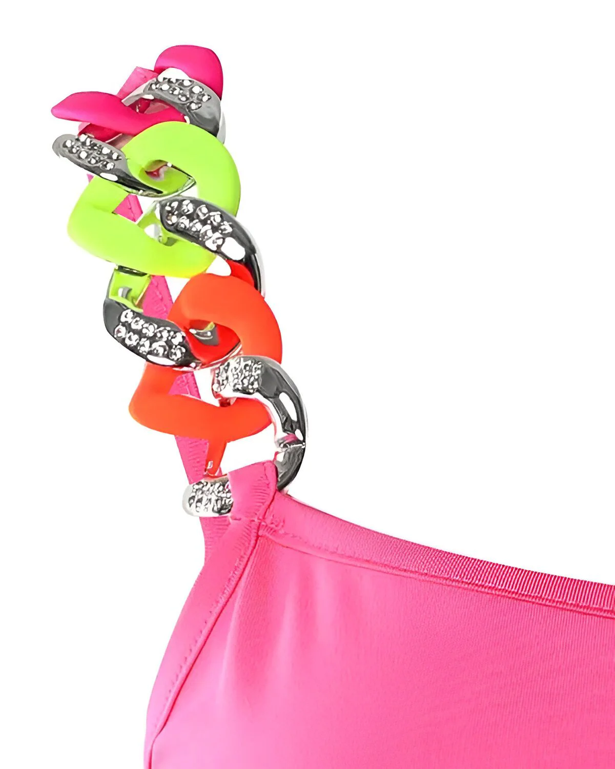 Ensemble débardeur à bretelles en chaîne et short color block avec ceinture – Image 7