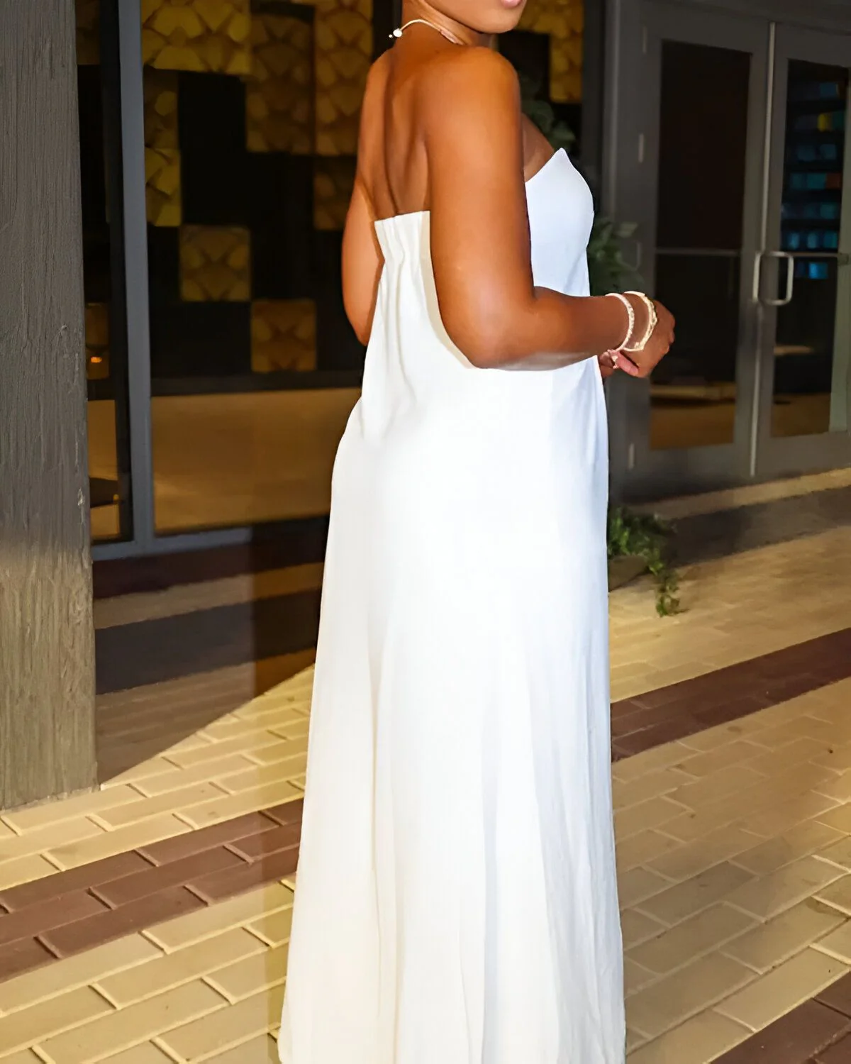 Ensemble haut long bandeau fendu et pantalon taille haute – Image 4