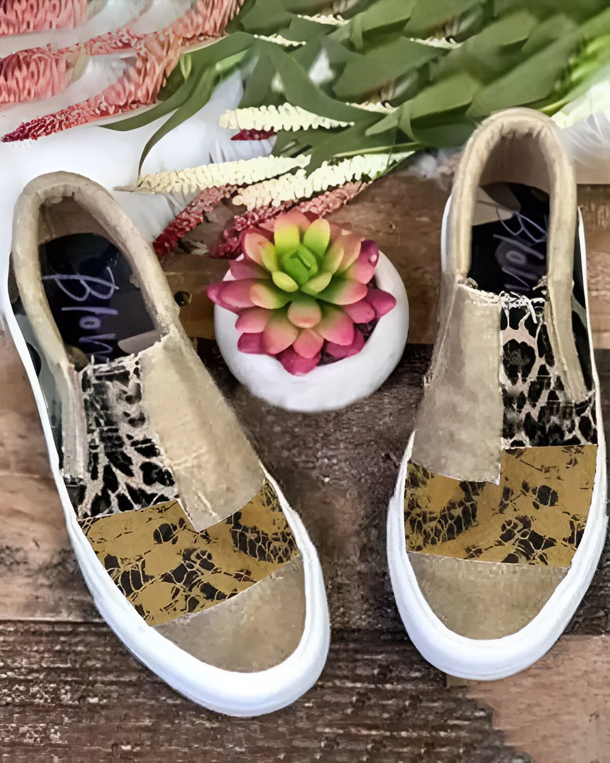 Espadrilles en toile à enfiler en peau de serpent et guépard – Image 8