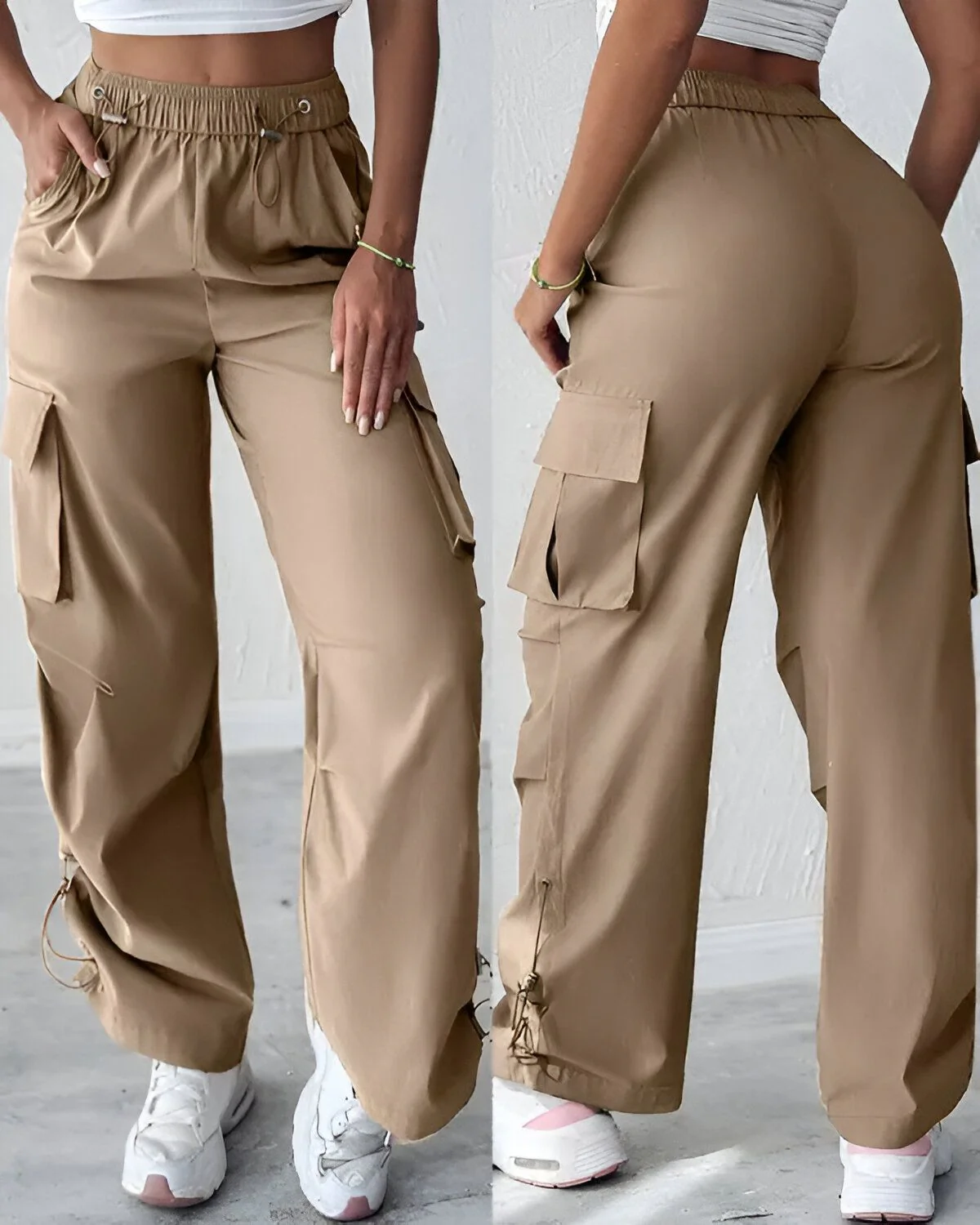 Pantalon cargo à cordon de serrage avec poche – Image 5