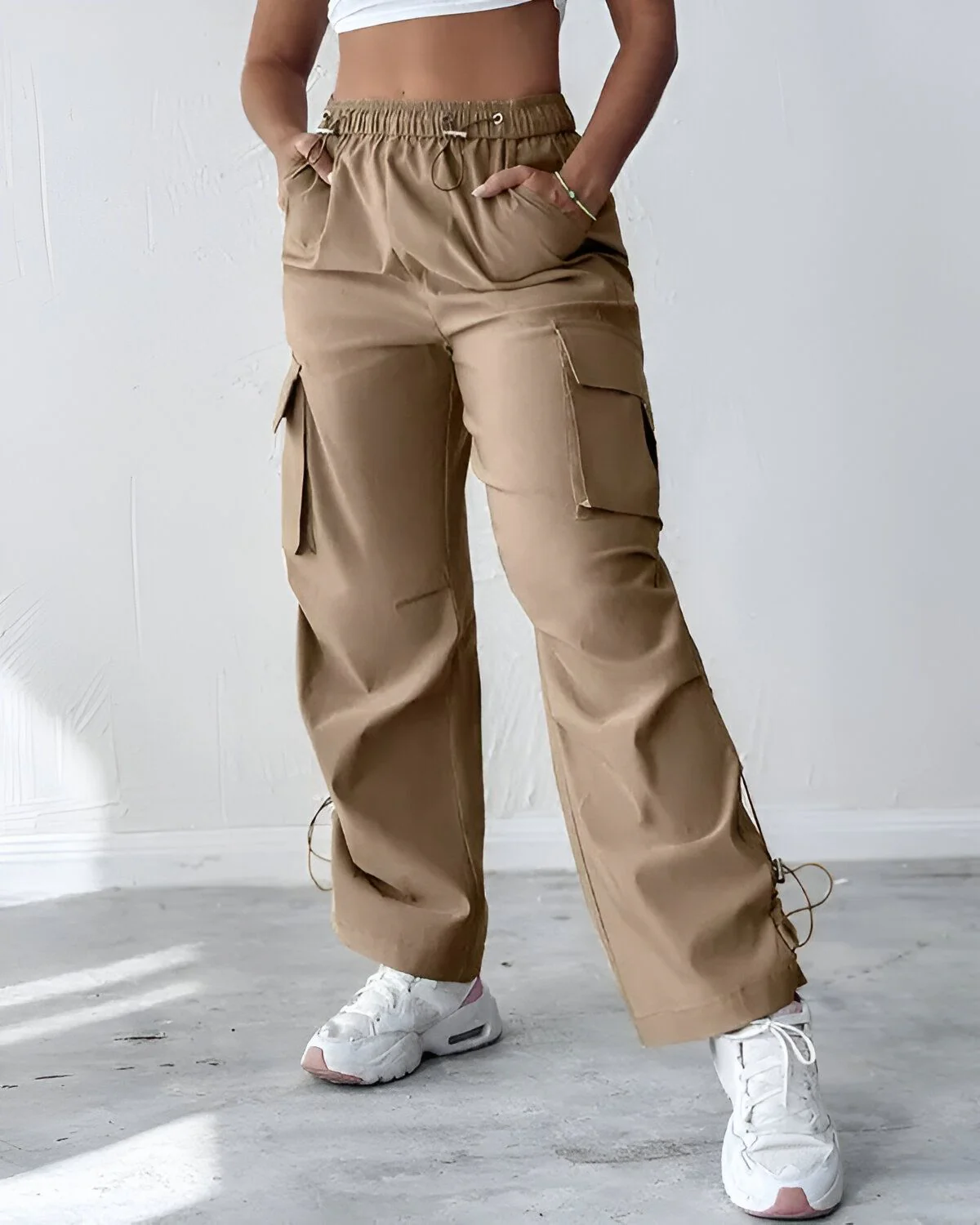 Pantalon cargo à cordon de serrage avec poche – Image 6