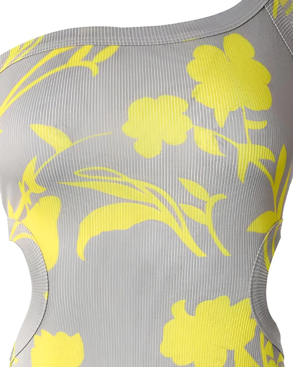 Robe moulante côtelée à découpes et à imprimé floral – Image 5