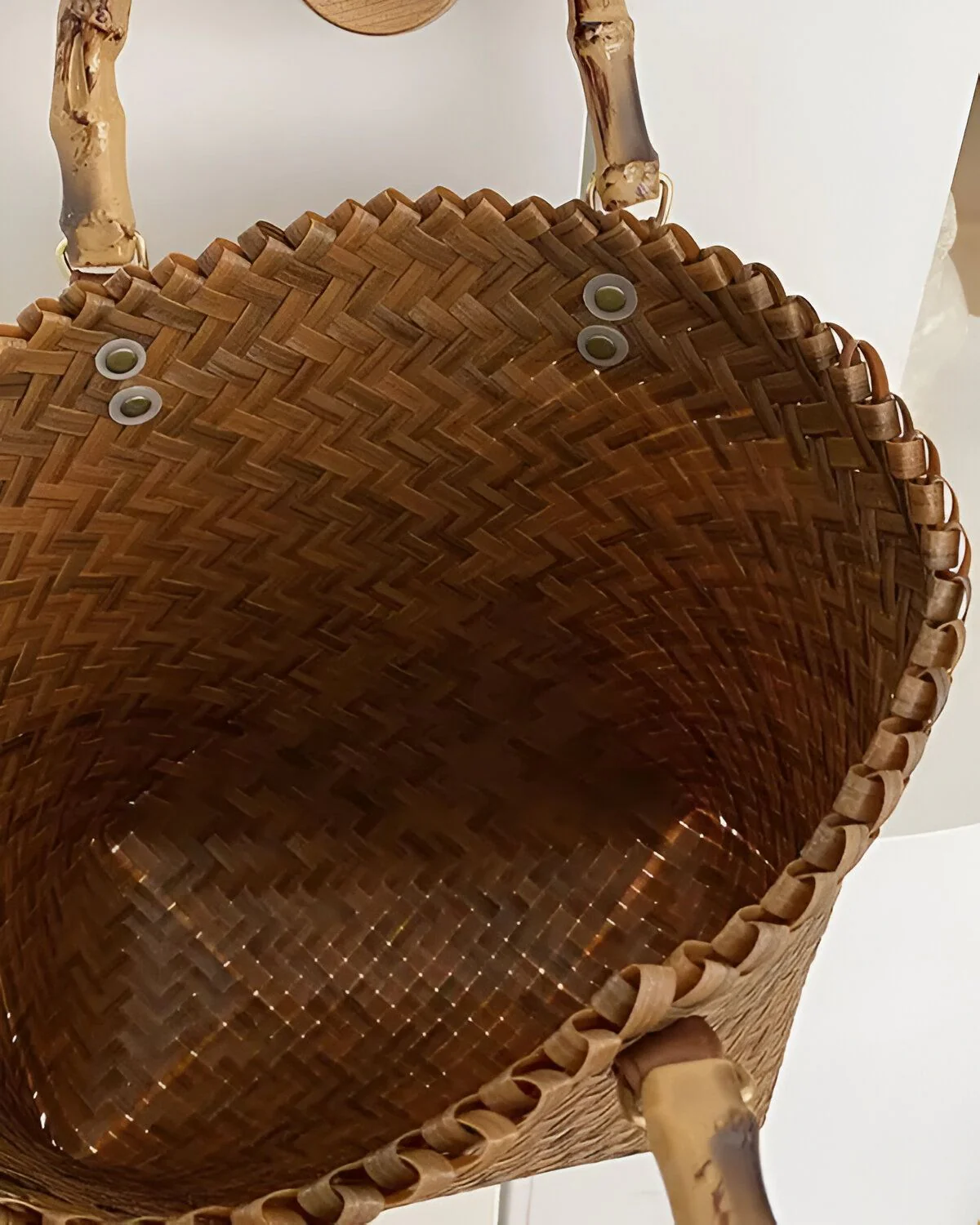 Tressé de grande capacité avec poignée en forme de bambou – Image 9